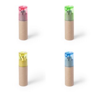 Tube 6 crayons de couleur avec taille crayons
