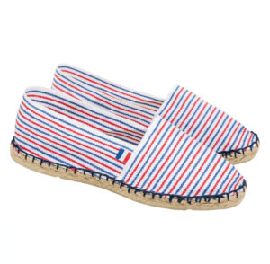 Espadrilles bleues blanches rouges Made in France personnalisables